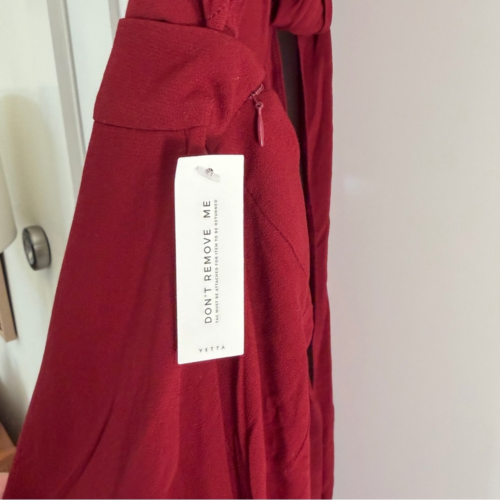 NWT / Vetta Capsule Two Piece Apron Jumpsuit in Burgundy - Picture 5 of 8